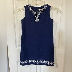 Vineyard Vines Navy Shift Dress with White Embroidered Trim